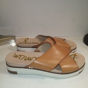 Sam Edelman Audrea Cross Strap Leather Slide Sandals Women's sz 8M.